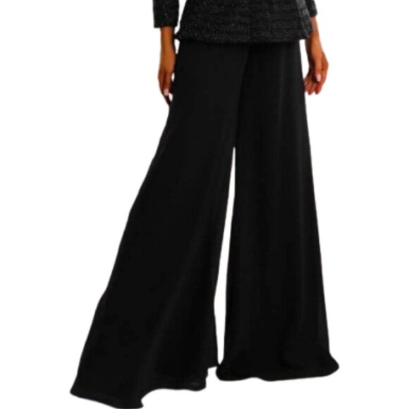 NWT Terani Couture 242E3185 Metallic Lace Formal Pantsuit Black Size 12 - Picture 2 of 6